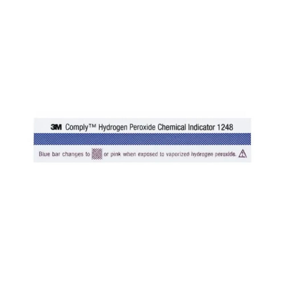 Comply Hydrogen Peroxide chemical indicator 1248 with blue and pink color change text