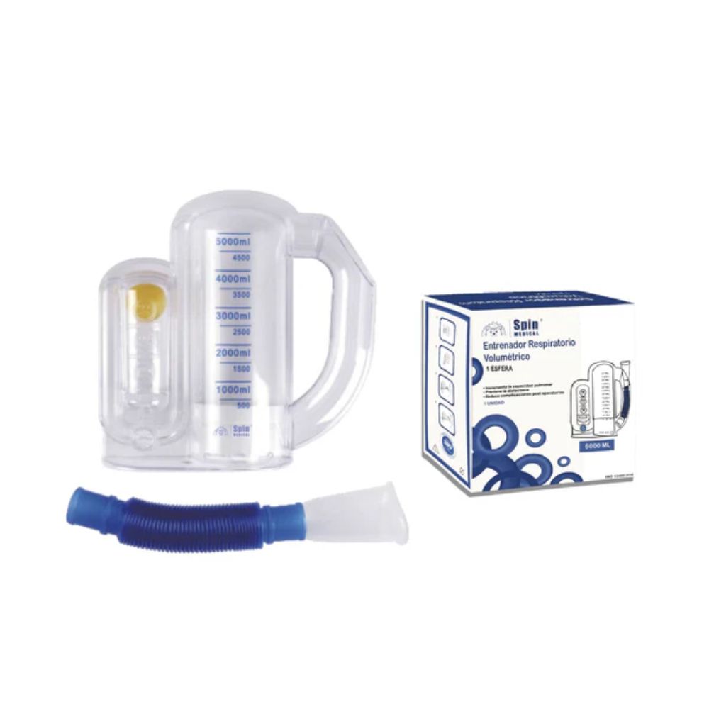 Incentivador Respiratorio Coach 2 con boquilla y escala de 5000 ml