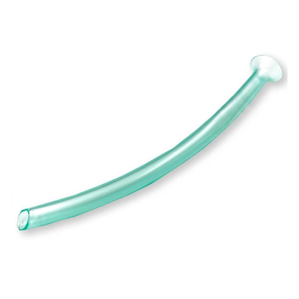 Cánula nasofaríngea de 6.0 mm, tubo verde curvado con punta cilíndrica