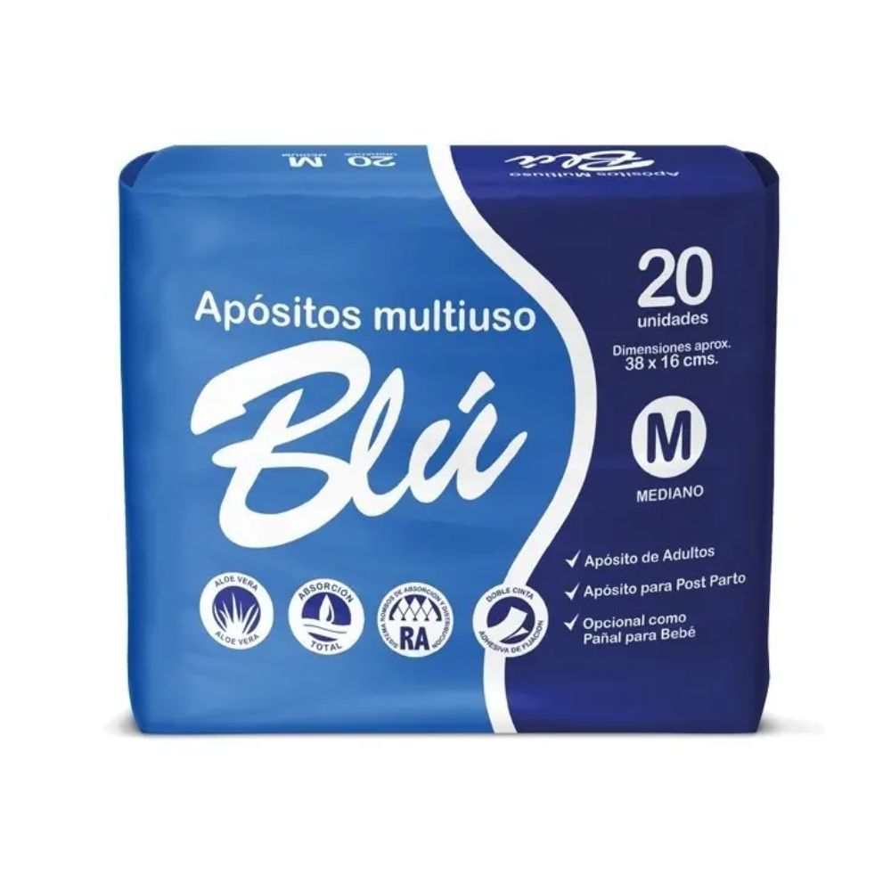 Apósito multiuso Blí, paquete de 20 unidades, talla M, color azul