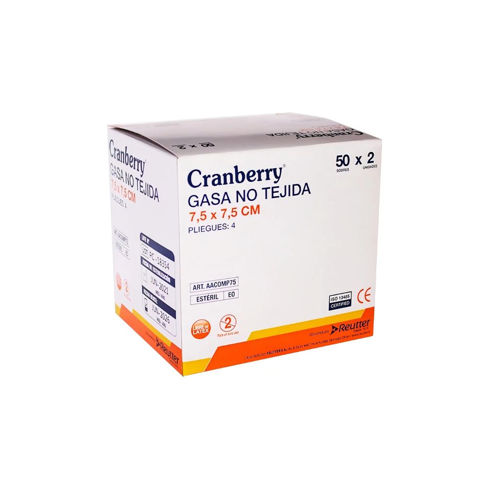 Gasa No Tejida Esteril Cja x 50 Cranberry