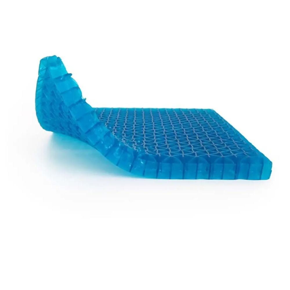 Cojín de gel inteligente 40x44 en azul con forma contorneada para asiento