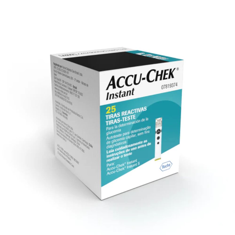 Caja de tiras reactivas Accu-Chek Instant, 25 unidades para glicemia