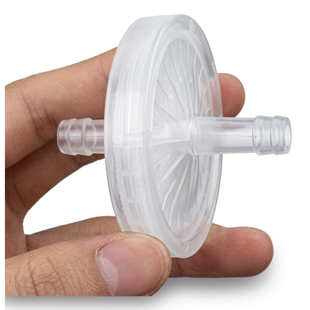 Filtro P-bomba aspiración transparente, disco con boquilla para manguera
