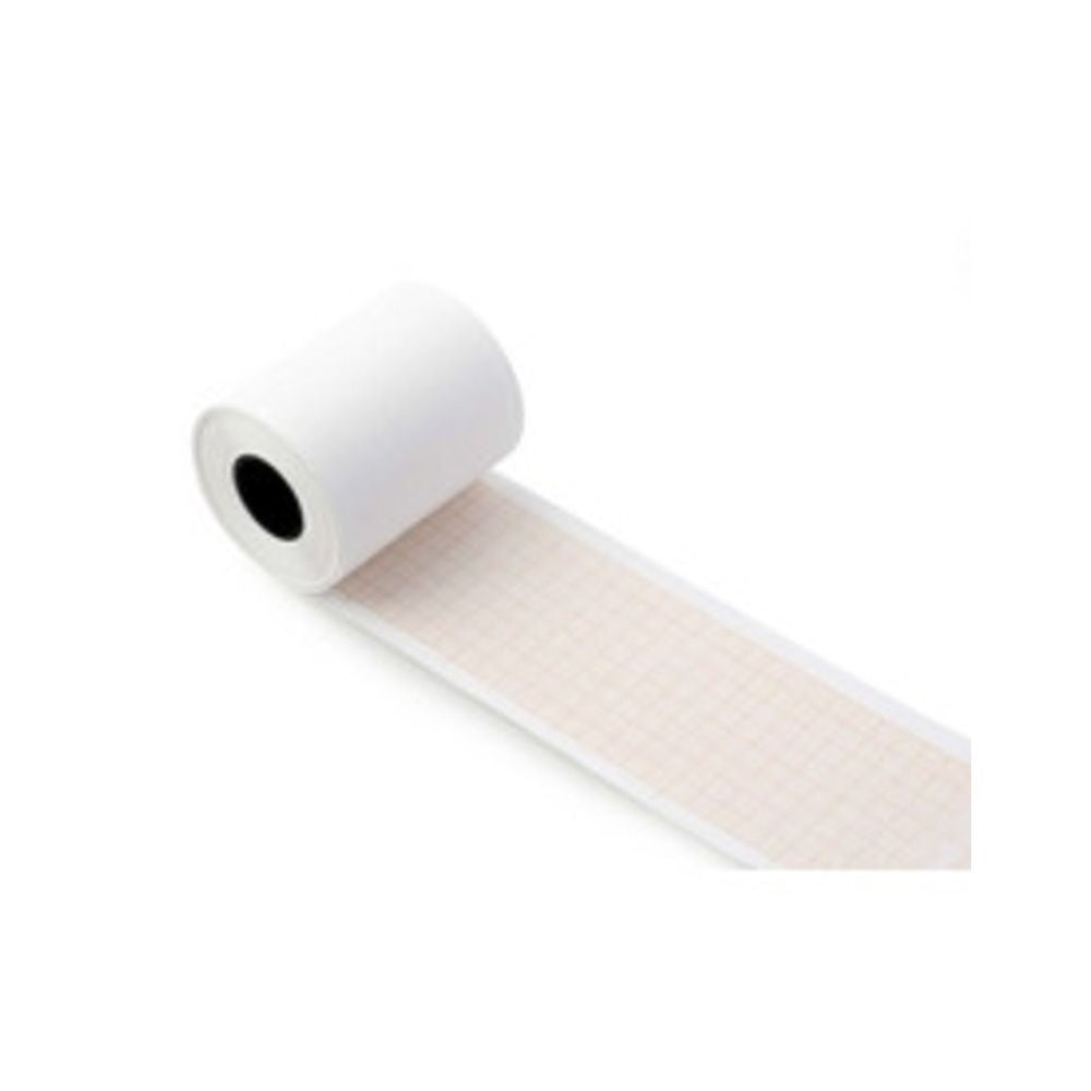 Papel rollo ECG blanco con cuadrícula, bobina y tira extendida