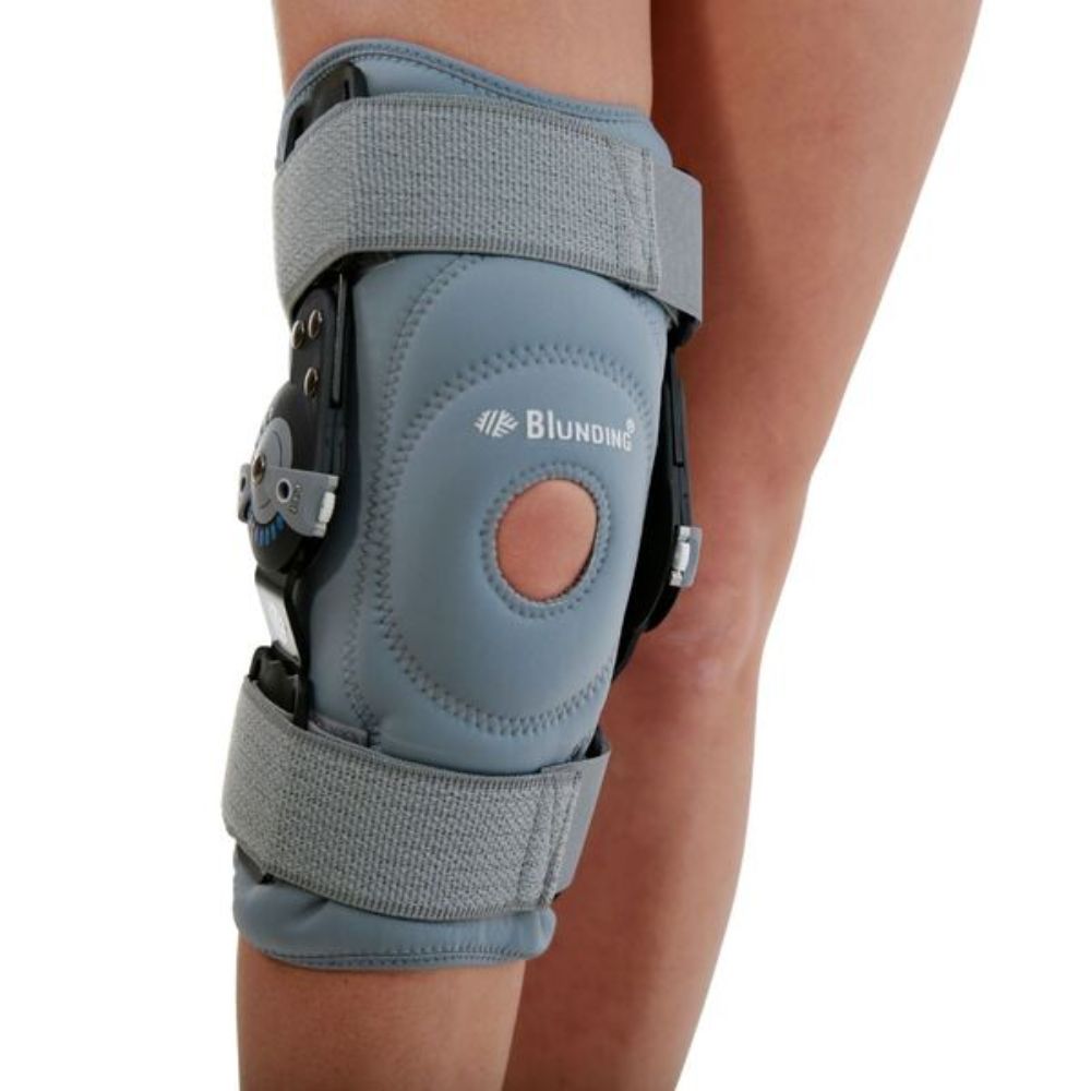 Rodillera MI-46 Blunding gris azulado con almohadilla y tirantes ajustables
