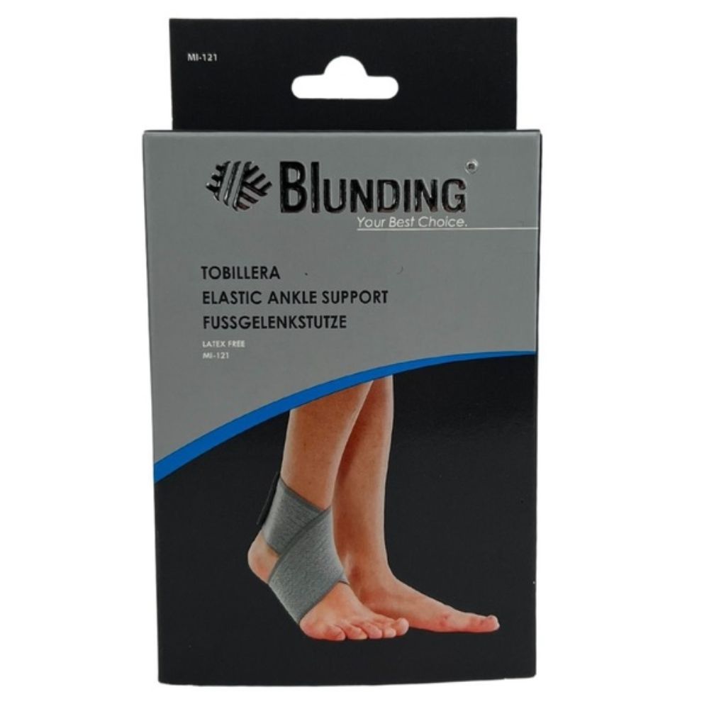 Tobillera elástica gris para soporte de tobillo, Blunding