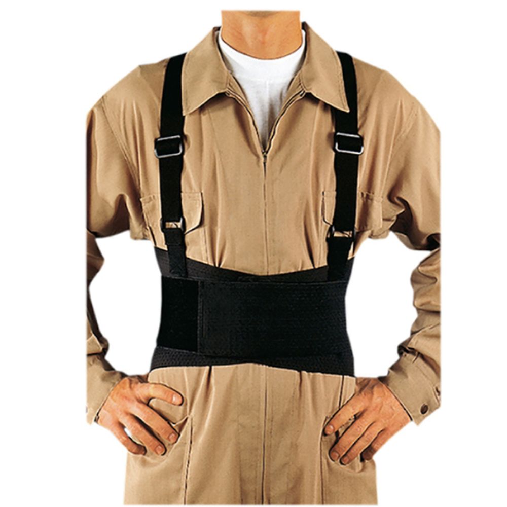 Faja laboral negra con tirantes y hebillas, modelo CC-613