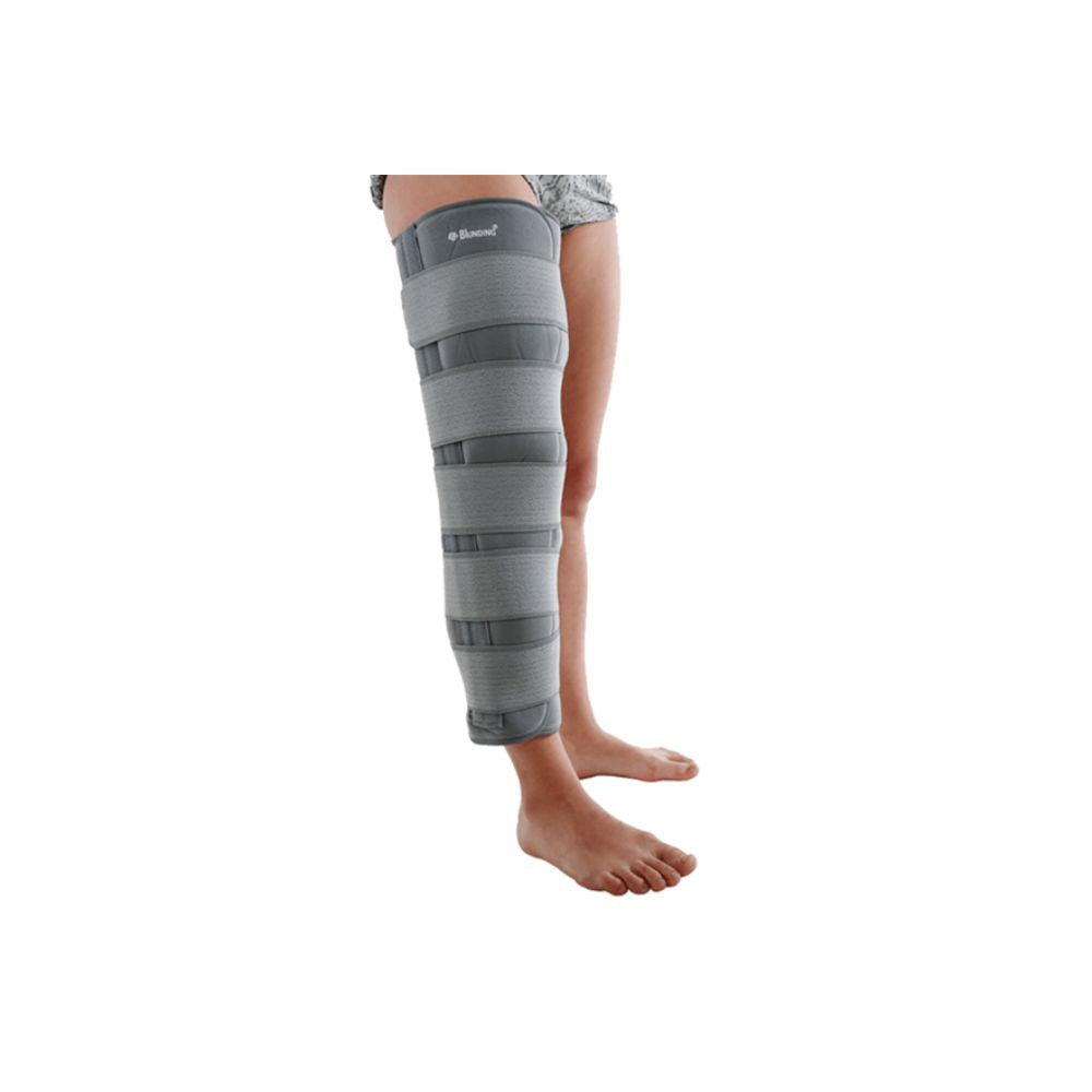 Inmovilizador de rodilla MI-043, soporte gris con correas ajustables