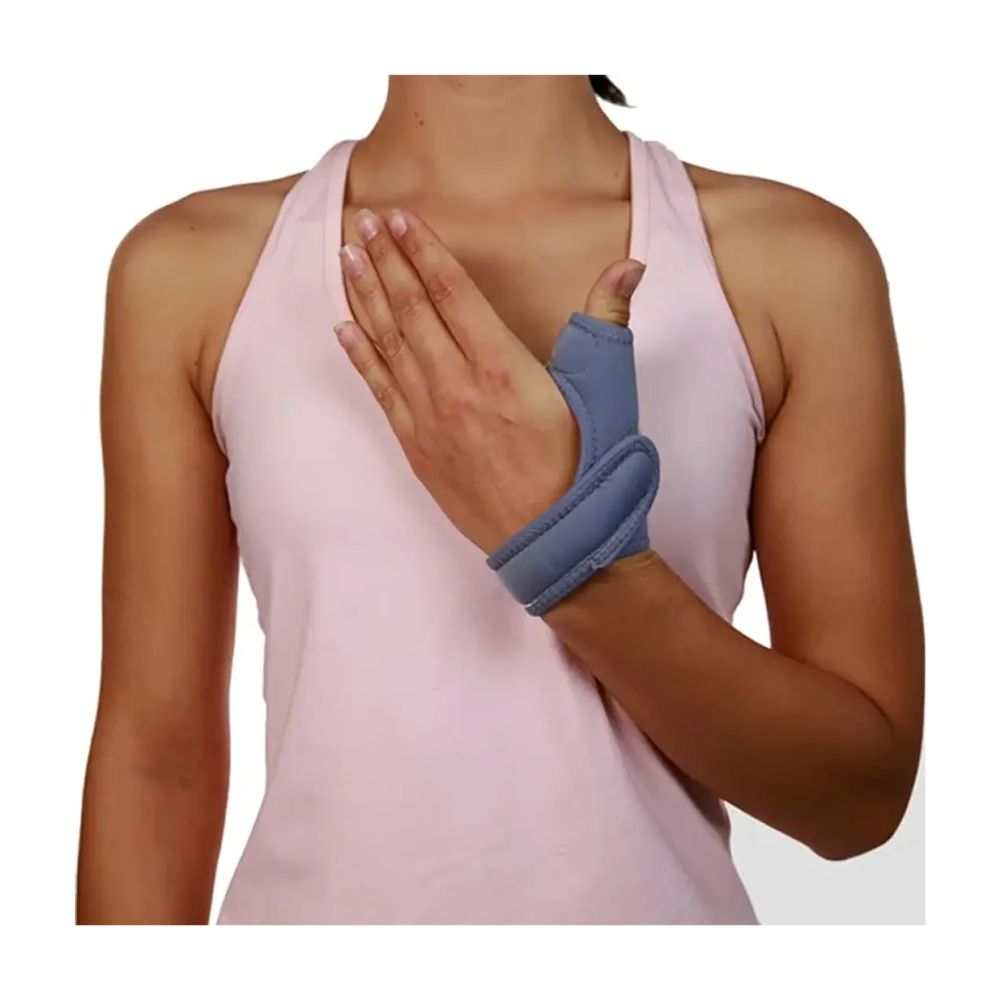 Ortesis HM-127 para pulgar, soporte azul con banda ajustable