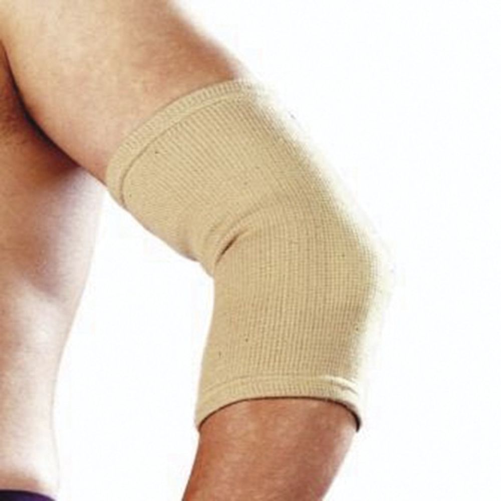 Codera elástica beige I-M con tejido de punto y borde ajustado