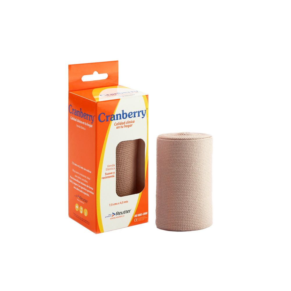 Venda elástica beige 7,5 cm x 4,5 m, rollo tejido