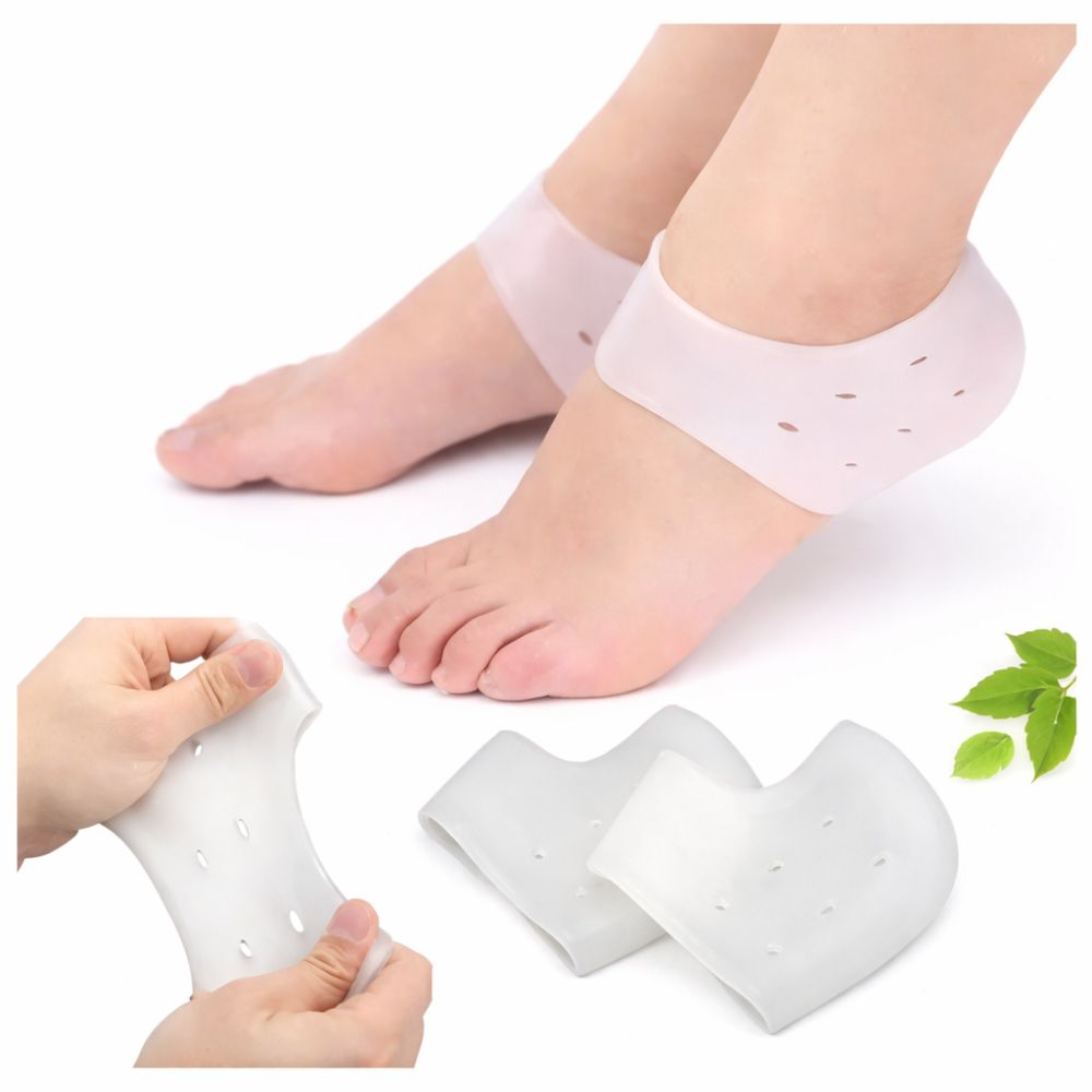 Protector de talón de silicona (par) con forma de media luna y perforaciones