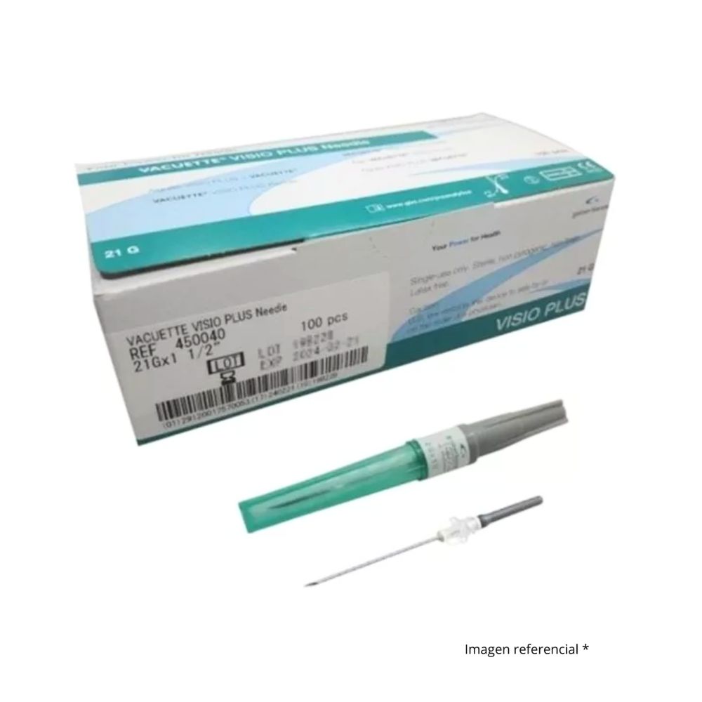 Agujas Vacuette Viscio Plus 21G x 1½" TC-450040, estériles, 100 uds.