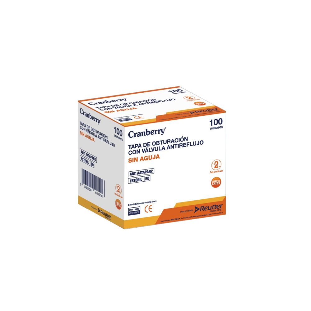 Tapa obturación C para válvula antirreflujo Cranberry, 100 unidades.