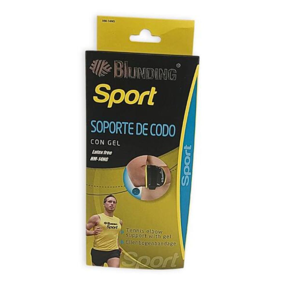 Soporte de codo con gel en caja Blunding Sport, correa ajustable