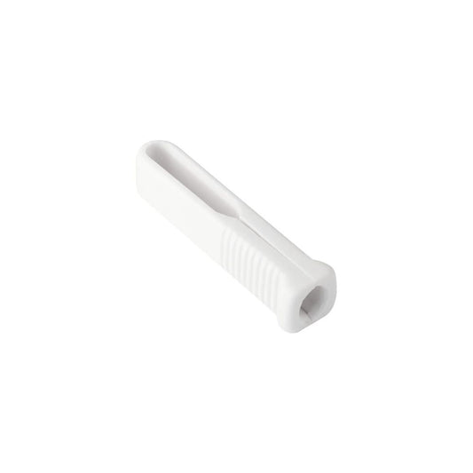 Rompe ampolla de plástico blanco, con punta ranurada