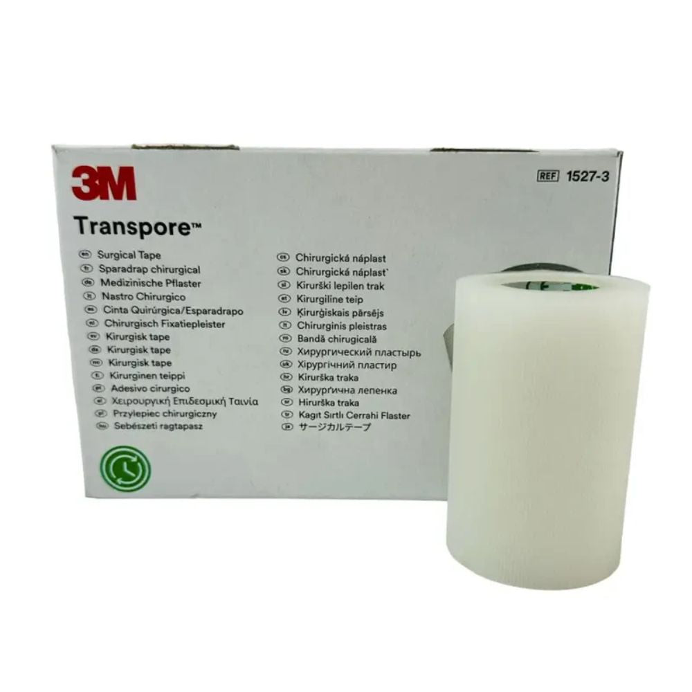 Cinta quirúrgica Transpore 7,5 cm x 9 m (1527-3), rollo translúcido