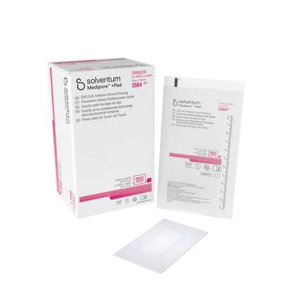 Apósito Medipore + Pad adhesivo estéril 06x10 cm (3564), almohadilla blanca