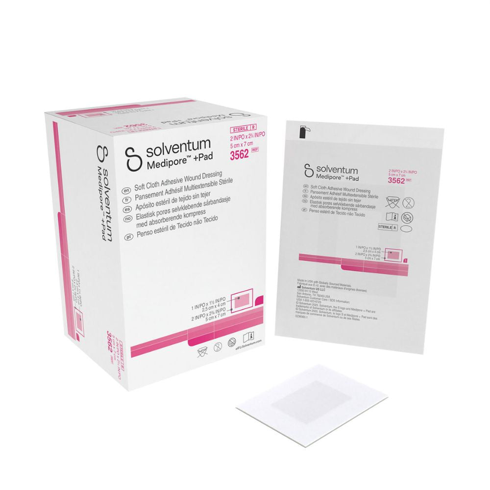Apósito Medipore + Pad estéril 05x07 cm (3562), apósito adhesivo blanco