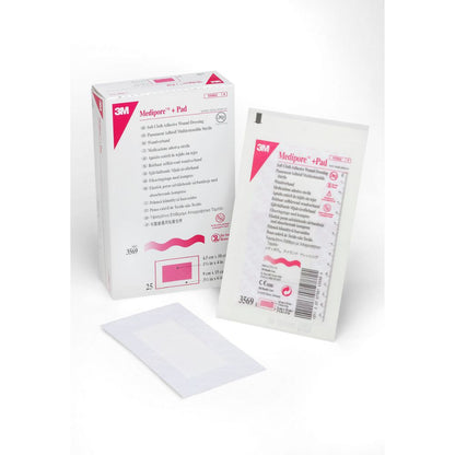 Apósito Medipore + Pad adhesivo estéril 09x15 cm (3569), almohadillas blancas