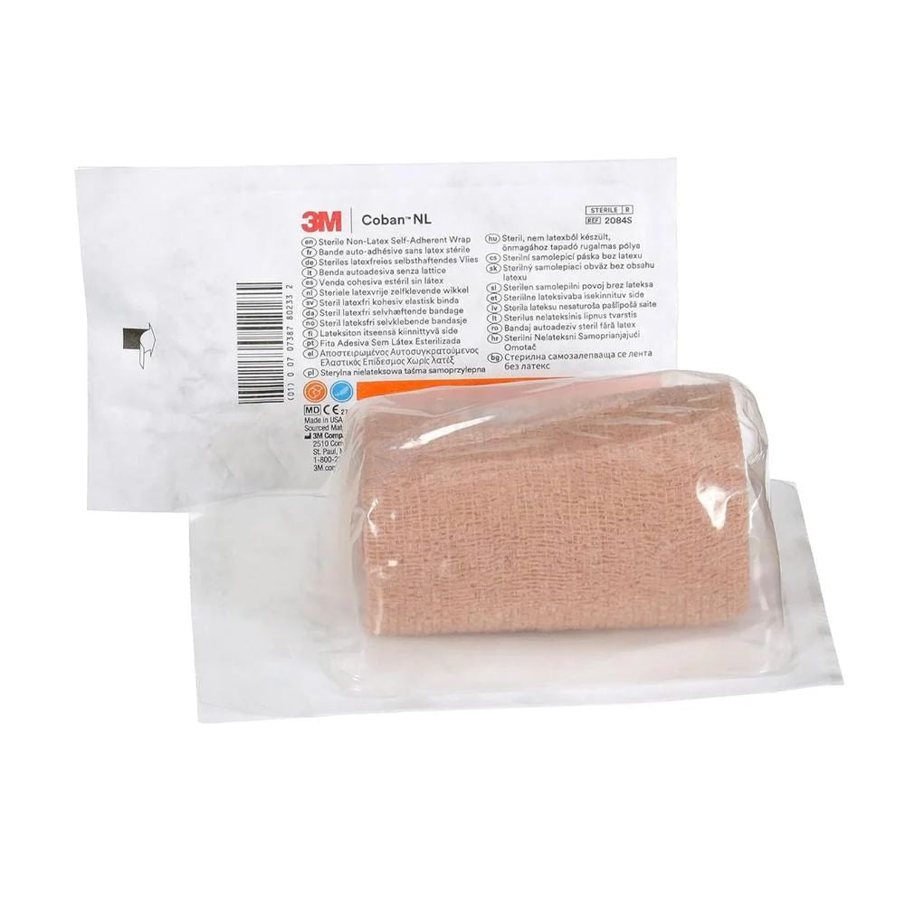 Coban esteril 10 cm: venda adhesiva 4 m en rollo, beige, en empaque