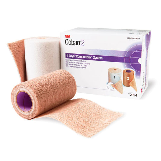 Coban 2 capa sistema de compresión 2094, venda elástica enrollada color beige