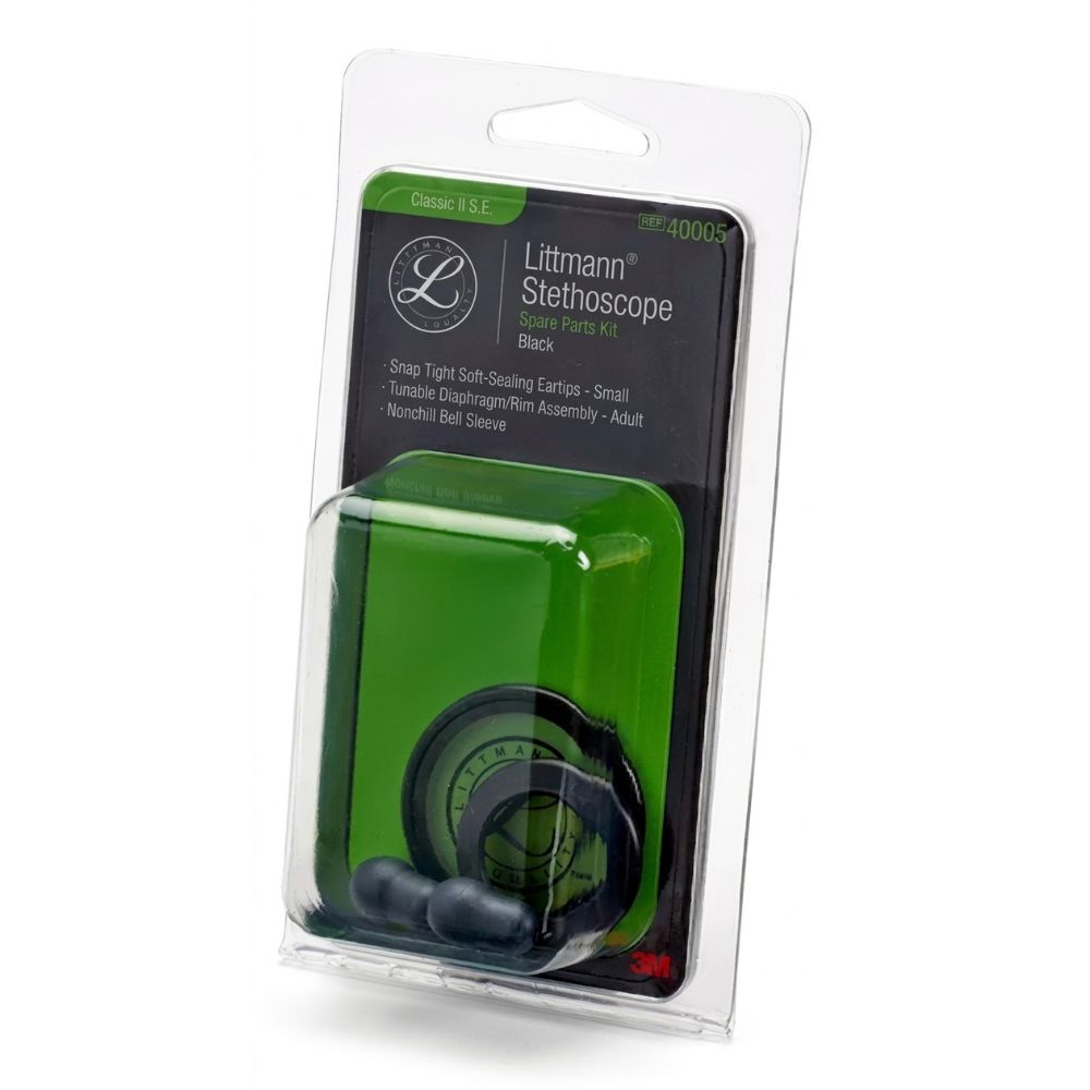 Kit de repuesto para Littmann Classic II: puntas para oído y diafragma, negro