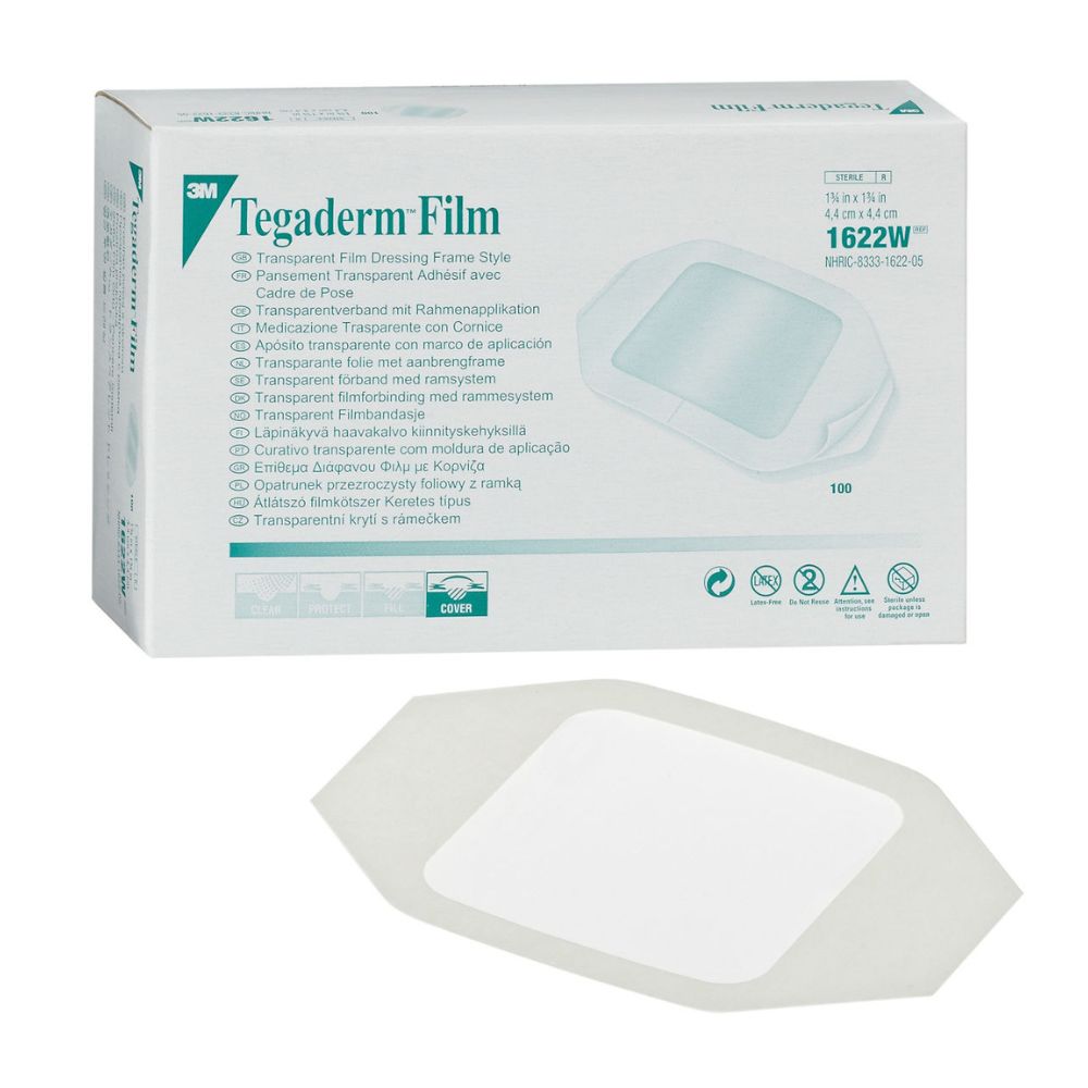 Tegaderm Film transparente 4x4 cm, apósito adhesivo estéril, parche cuadrado
