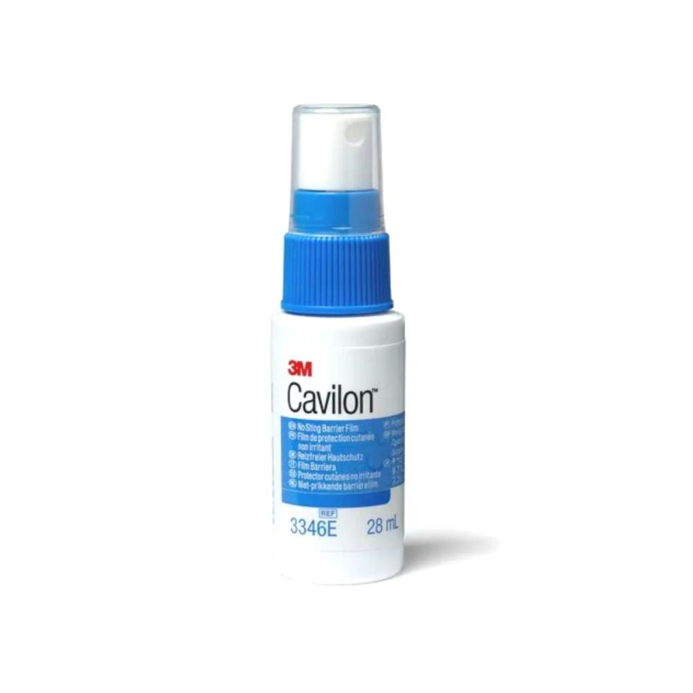 Cavilon película protectora en spray 28 ml, frasco blanco con dosificador azul