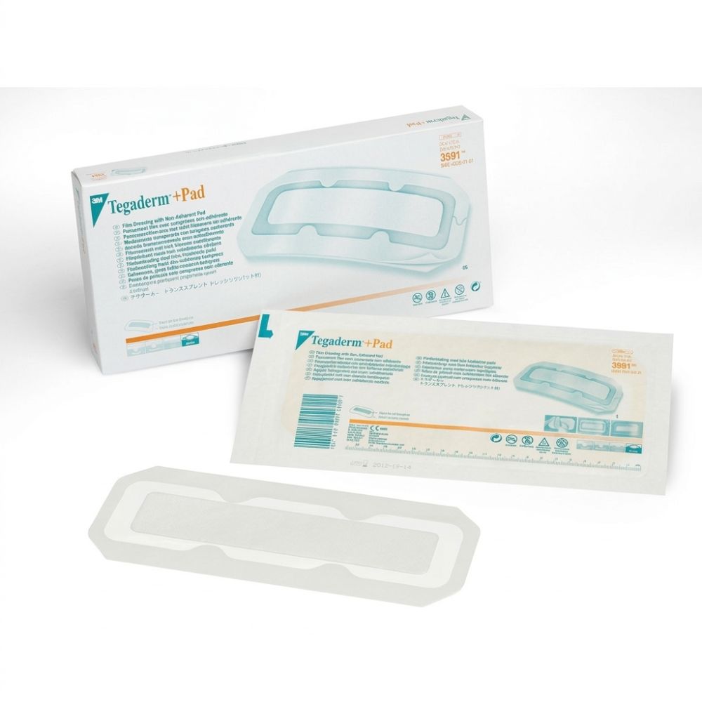 Tegaderm + Pad tamaño 09x15: apósito transparente rectangular con almohadilla