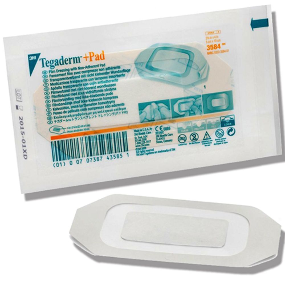 Tegaderm + Pad tamaño 06x10: apósito transparente con almohadilla ovalada