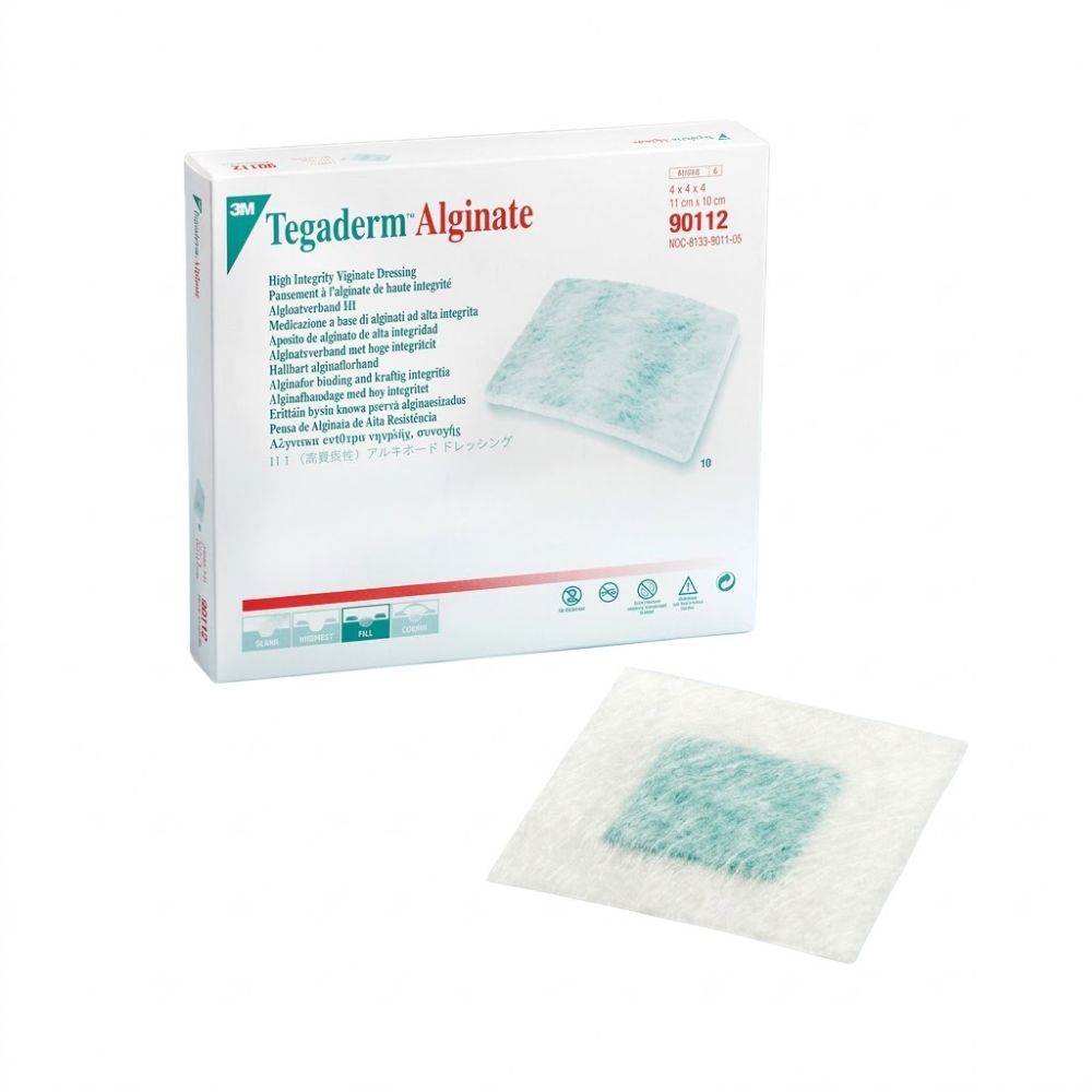 Tegaderm Alginato 10x10 cm: medicazione alginato con tampone azzurro