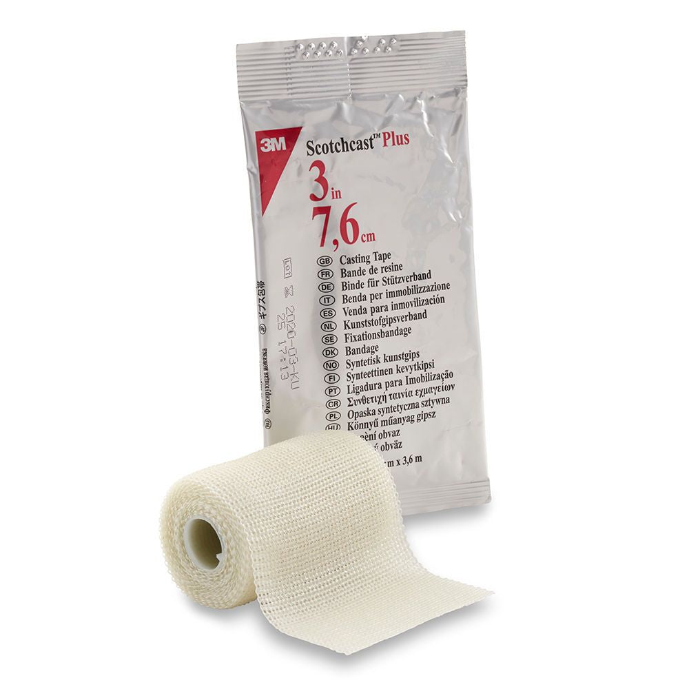 Scotchcast Blanco 3 in (7,6 cm), rollo de venda de yeso tejido blanco