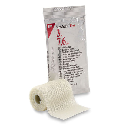 Scotchcast Blanco 3 in (7,6 cm), rollo de venda de yeso tejido blanco