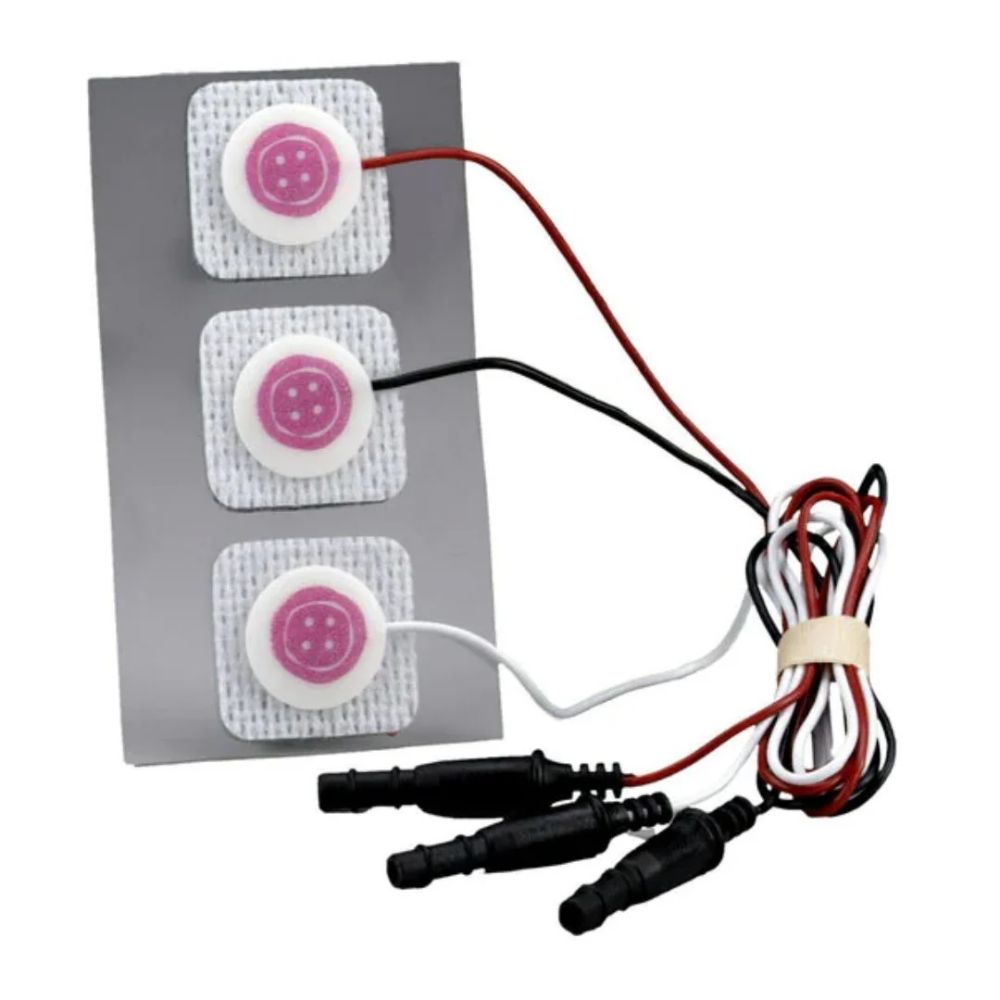 Electrodo neonatal 2282: 3 sobrex, almohadillas redondas con cables y conectores