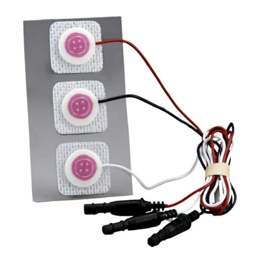Electrodo neonatal 2282: 3 sobrex, almohadillas redondas con cables y conectores