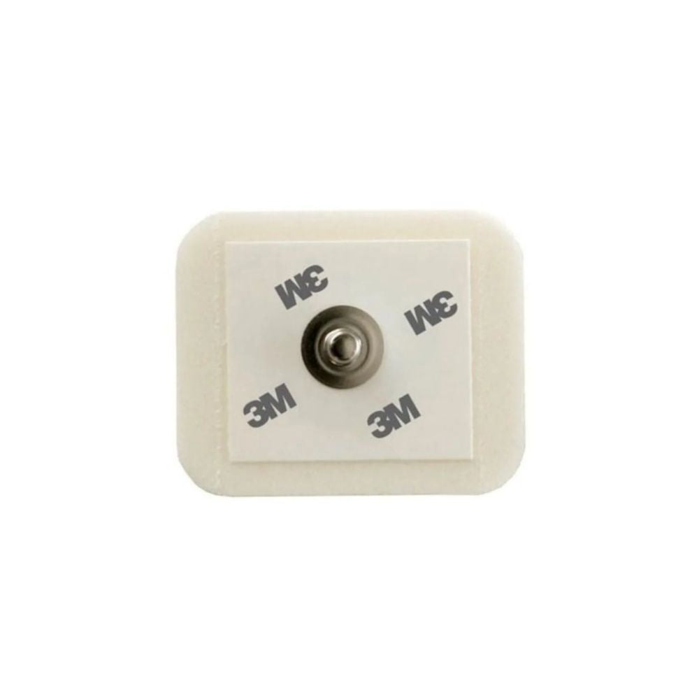 Electrodo adulto 2228, almohadilla adhesiva beige con conector metálico central