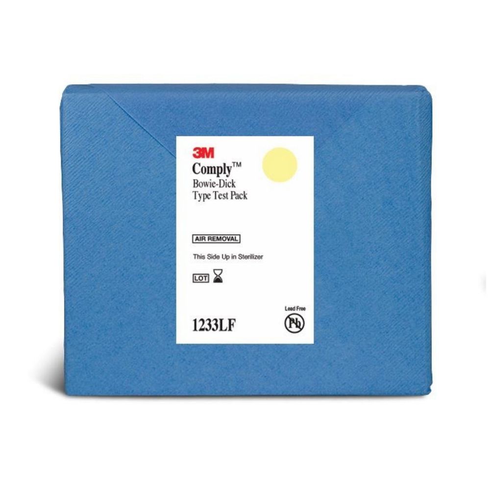 Caja azul Bowie-Dick Test Pack 1233, etiqueta 3M Comply, 30 unidades