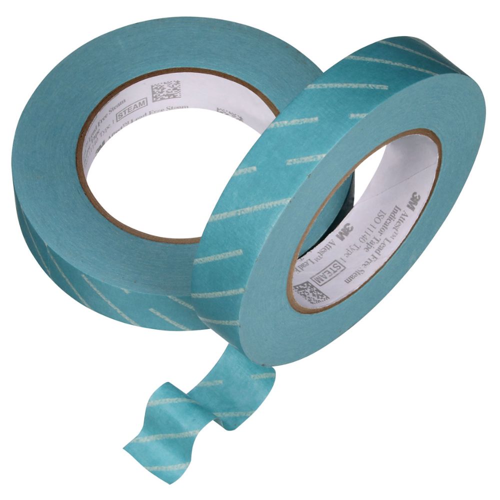 Cinta Comply Azul de 18 mm: rollos azules con borde marrón