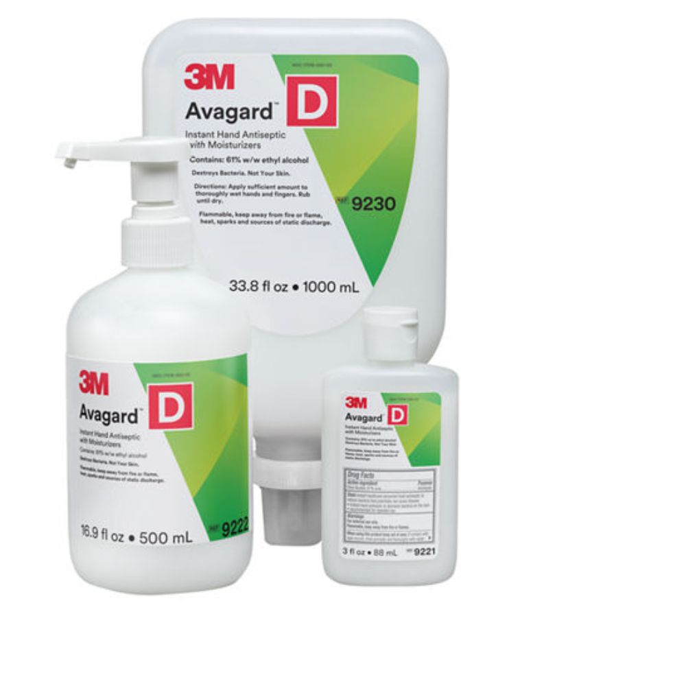 Antiséptico Avagard para manos, botella con dosificador 500 ml y envase 1000 ml