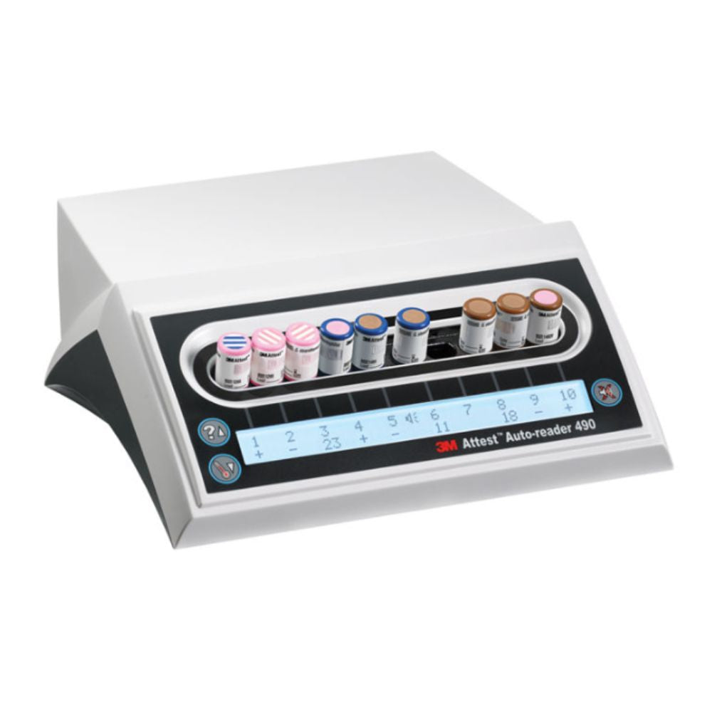 Incubadora Attest Extra Rapida 490 con panel de control y tubos de reactivo
