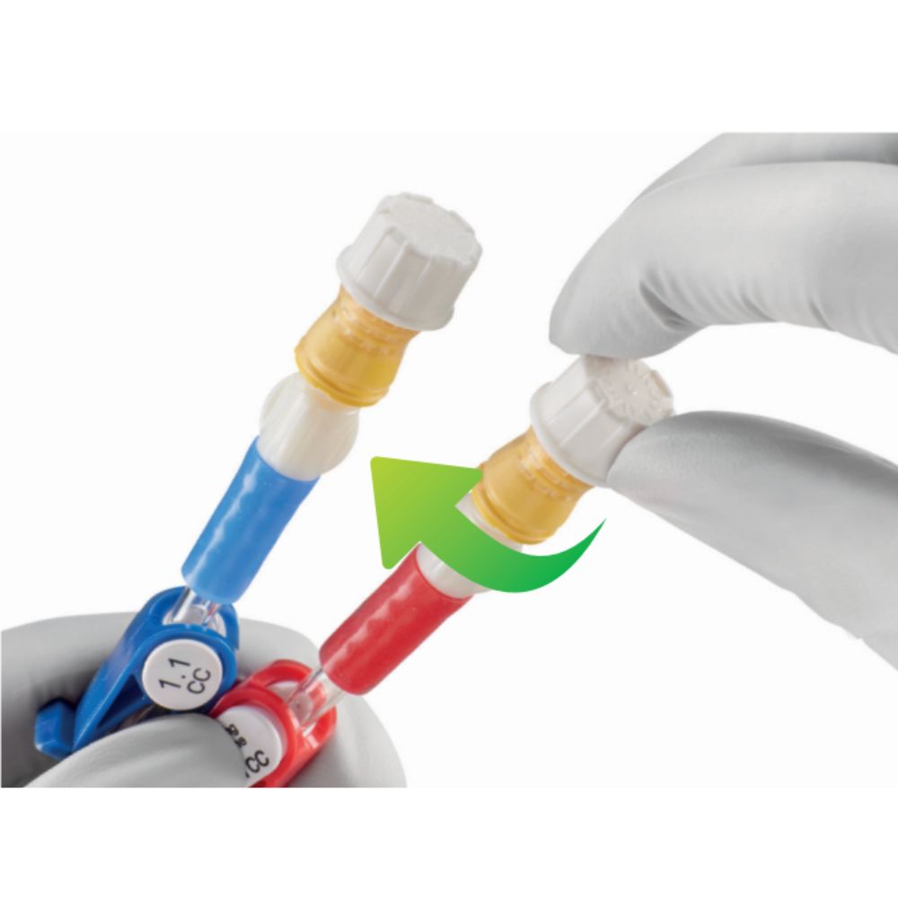 Protector desinfectante para hemodiálisis con conectores de manguera y guante