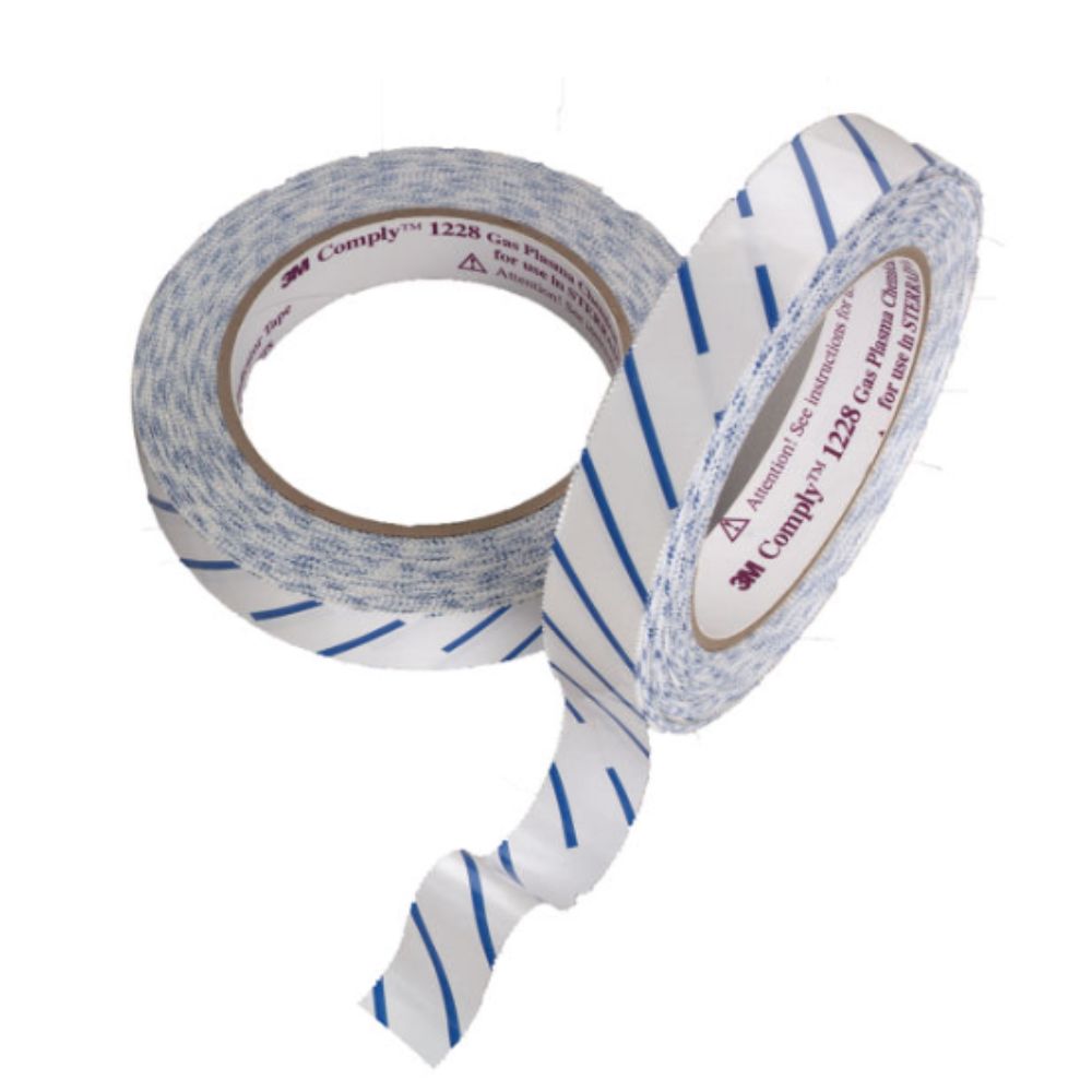 Cinta Comply Vapor para H2O2 Cod 1228, rollo y tira adhesiva azul