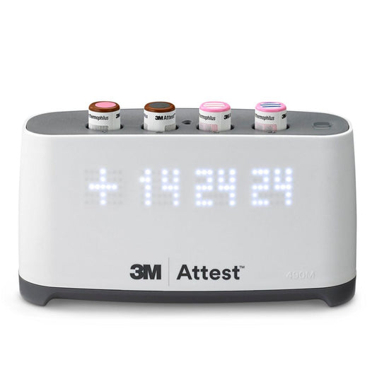 Attest Mini Autoreader 490 m with LED display and four test rolls on top
