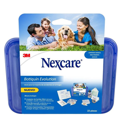 Botiquín Nexcare Evolution, presentación 22 piezas con contenido esencial para primeros auxilios