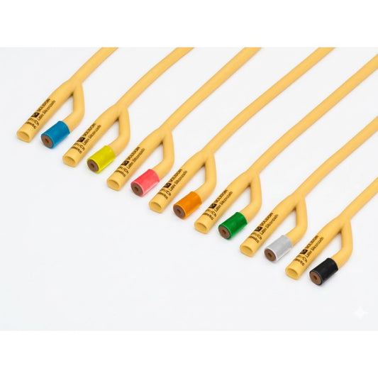 Sonda Foley Silkolatex 2V, varios tamaños, colores de punta