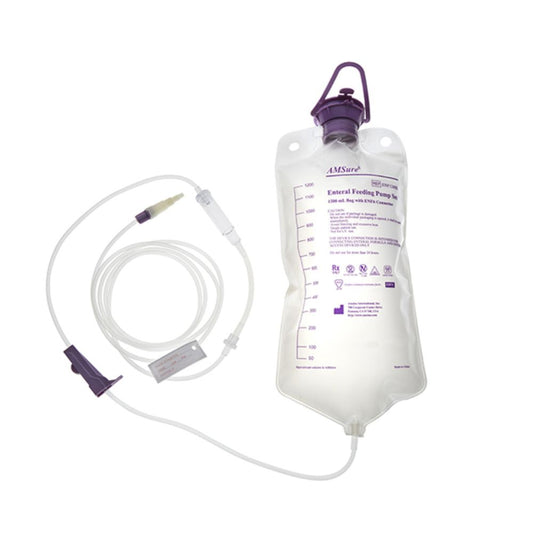 Bolsa de alimentación enteral 500 ml con tubo y pinza de sujeción