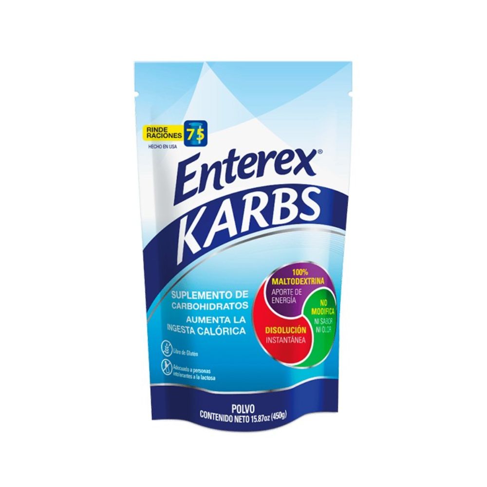 Enterex Karbs 450 g en polvo de carbohidratos, bolsa sellada