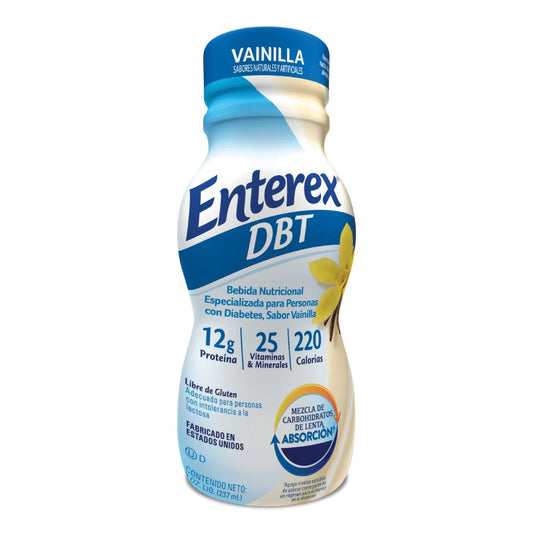 Bebida nutricional Enterex DBT de vainilla, botella 237 ml